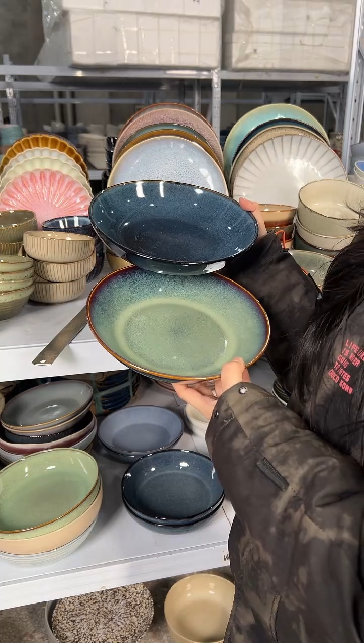 陶瓷外贸尾货瑕疵满20包邮X2 深盘组合