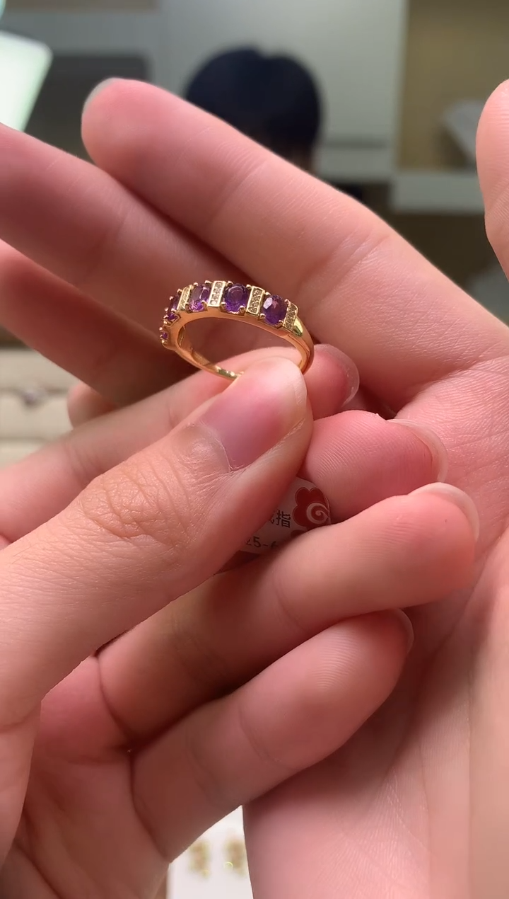 紫晶戒指银S925镶嵌....