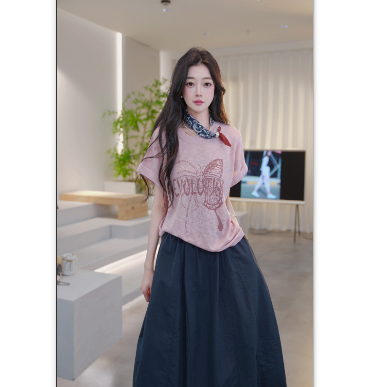 Basic House/百家好新款百搭蝴蝶图案针织衫 B1325B56692