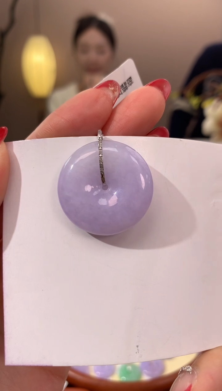 【闪购商品】翡翠颈饰18K金镶嵌天然缅甸a货翡翠