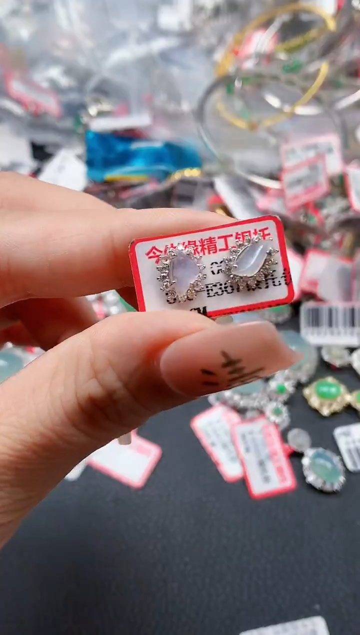 银S925镶嵌戒指翡翠天然A货缅甸翡翠