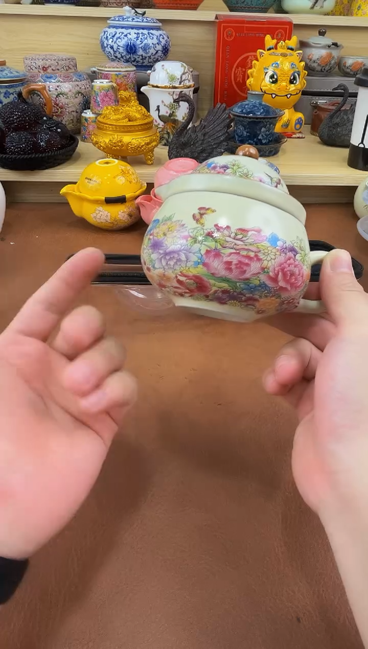 陶瓷茶具摆件旅行套组