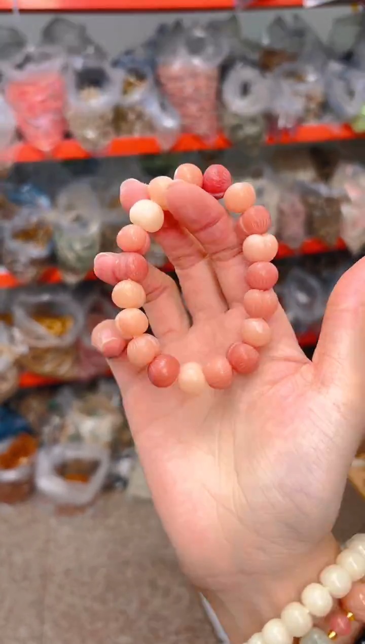 吊坠菩提根/象牙果粉色屁桃单圈