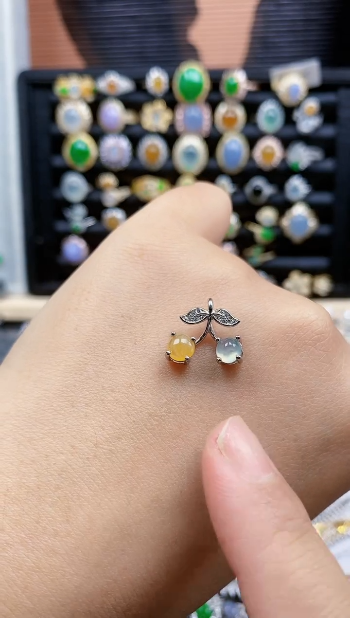 银S925镶嵌戒指翡翠346