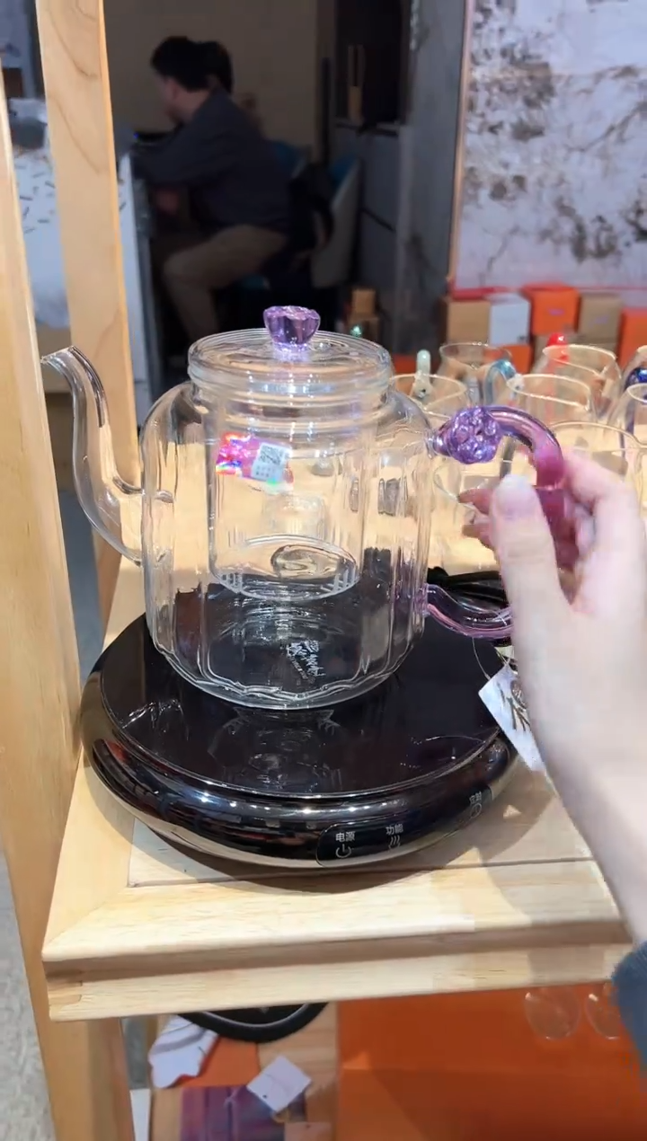 禾器莲君壶双内胆浅紫色
