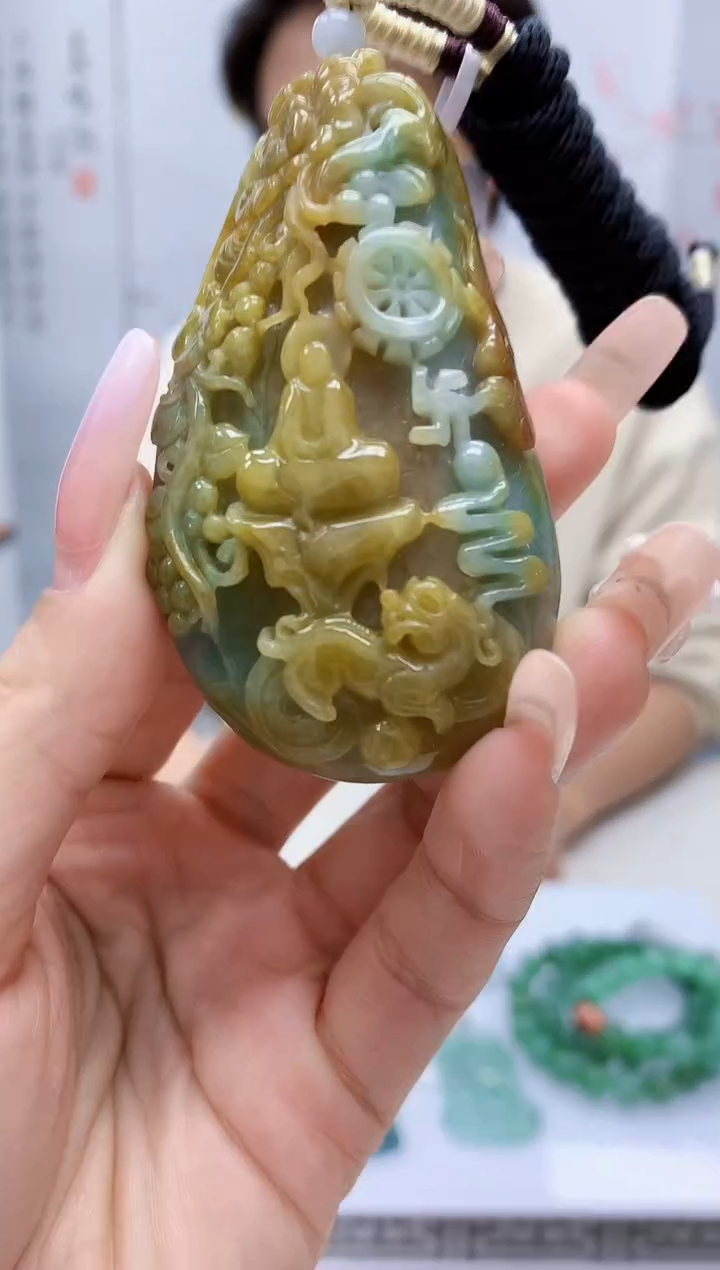 【闪购商品】定制翡翠未镶嵌1502lr-毛货挂件38