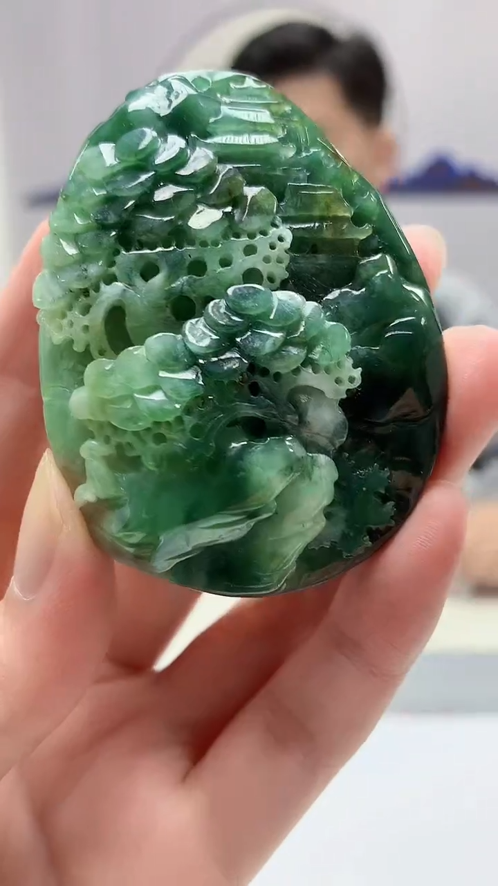 【闪购商品】定制翡翠未镶嵌4917zm-毛货挂件山水67