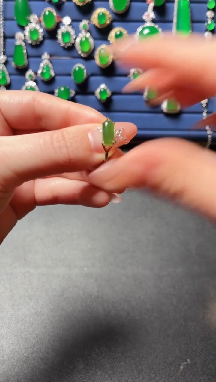 银S925镶嵌和田玉珠宝半成品22