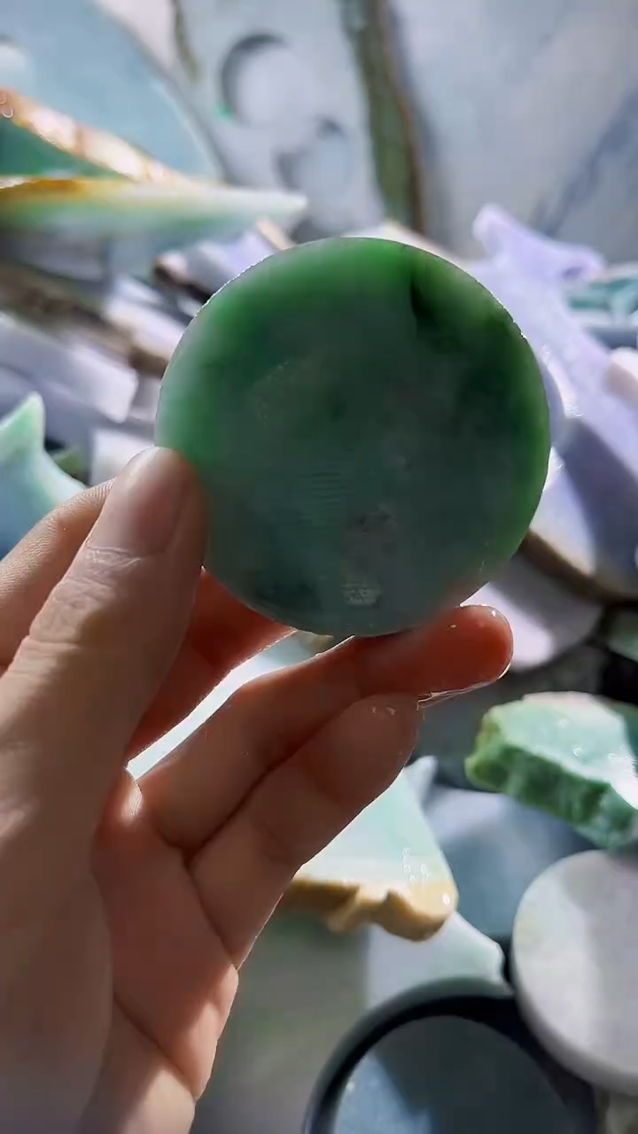 翡翠裸石缅甸翡翠A货陈5384