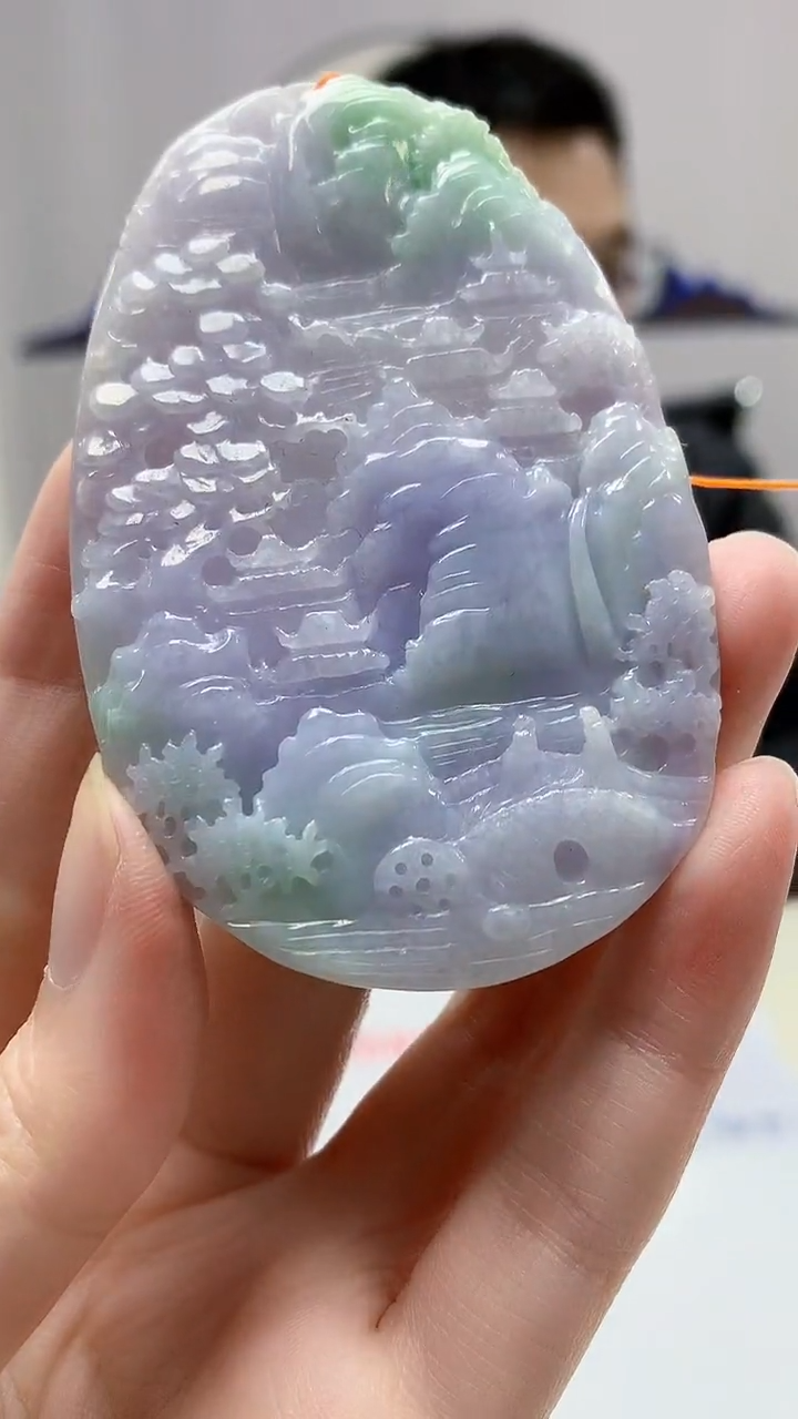 【闪购商品】定制翡翠未镶嵌5153zm-毛货挂件山水181