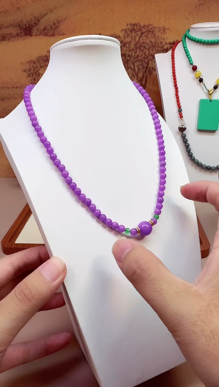 翡翠14K金镶嵌颈饰X737