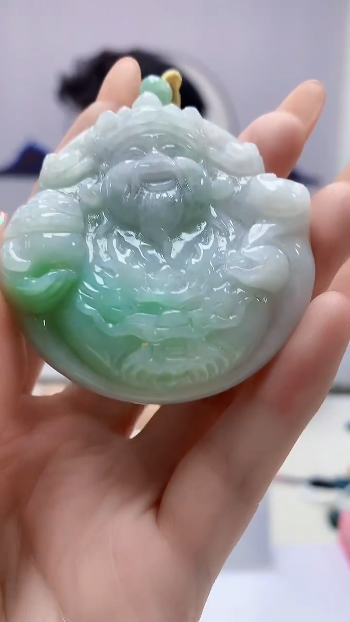 【闪购商品】定制翡翠未镶嵌1502DD-毛货挂件120