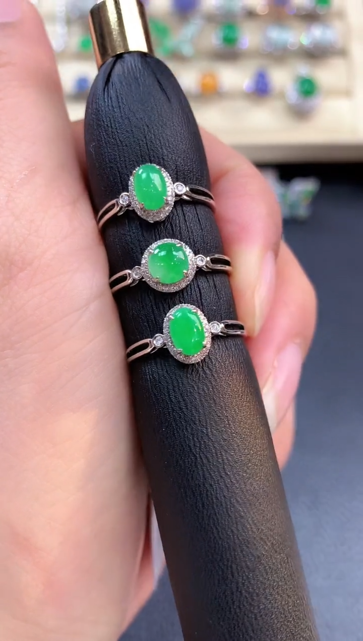 【闪购商品】翡翠戒指18K金镶嵌b2不退换多样性一件发货