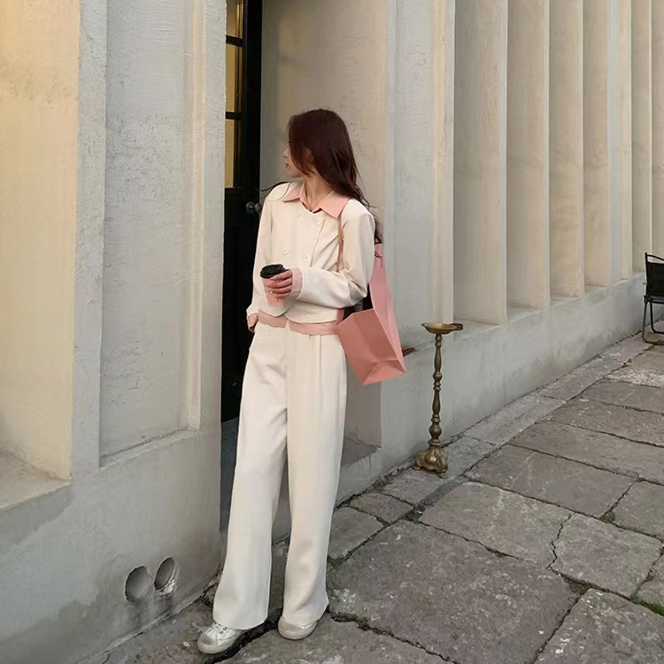 23黑标时尚 温柔陷阱/醋酸气质休闲西装套装 通勤chicol