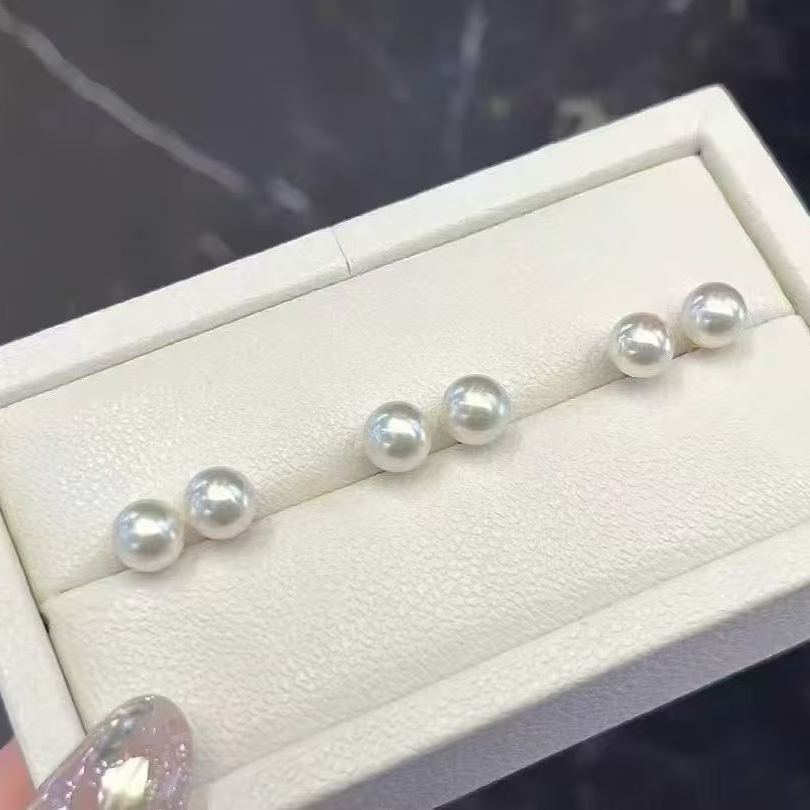 天然淡水珍珠耳钉素款