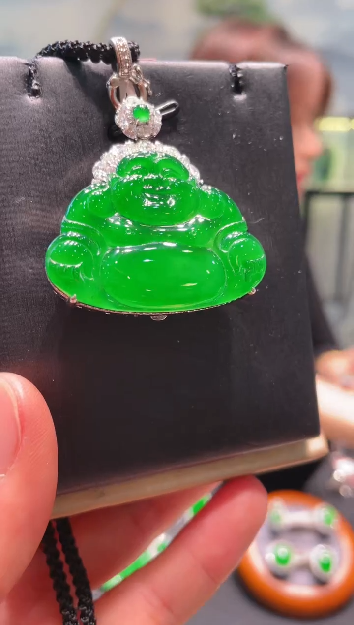 【闪购商品】翡翠颈饰18K金镶嵌A38天然A货翡翠