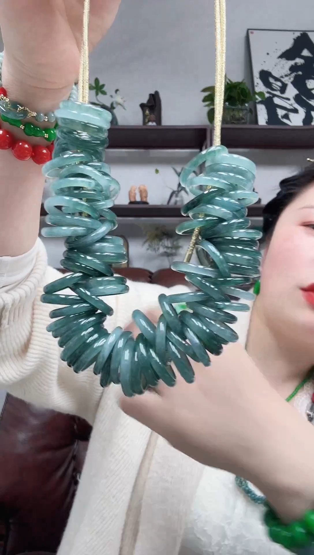 未镶嵌戒指翡翠蓝水戒圈