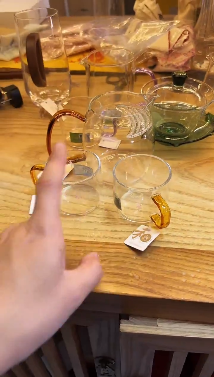 禾器/泰然茶海-月牙款/琥珀+清禾杯琥珀/一对