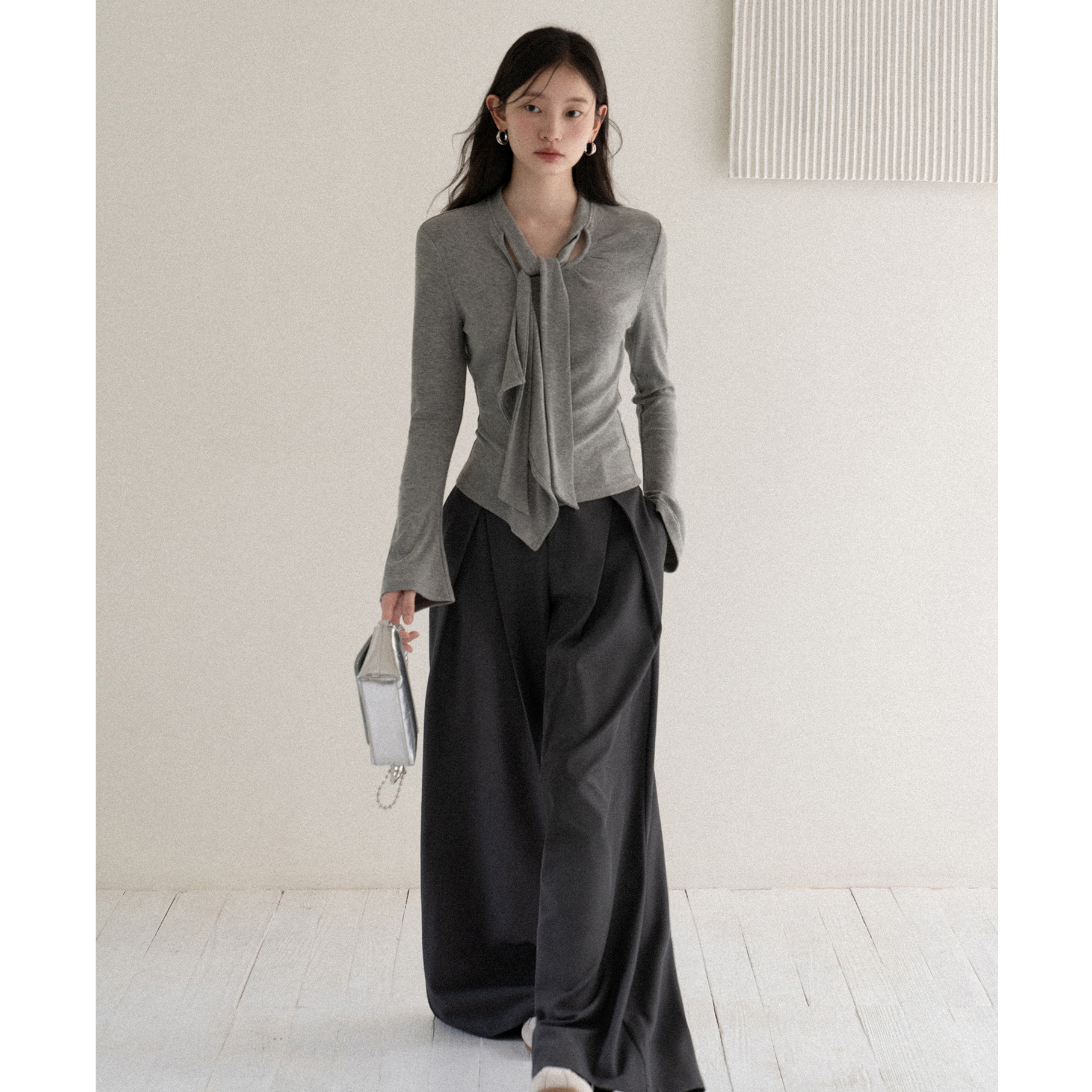 羊城故事蕾丝垂感休闲裤女拖地阔腿直筒裤 Y50449486 Y50953521