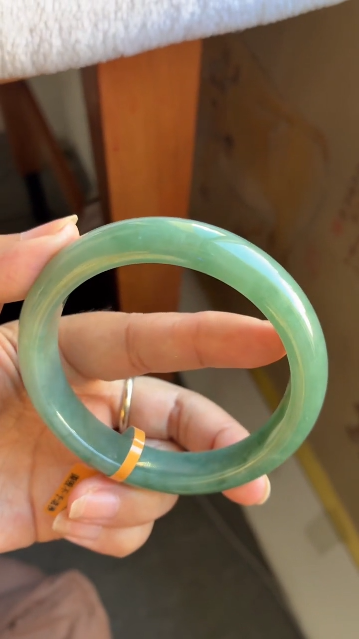 未镶嵌手镯翡翠（福利 缅料）冰胶油青绿1号