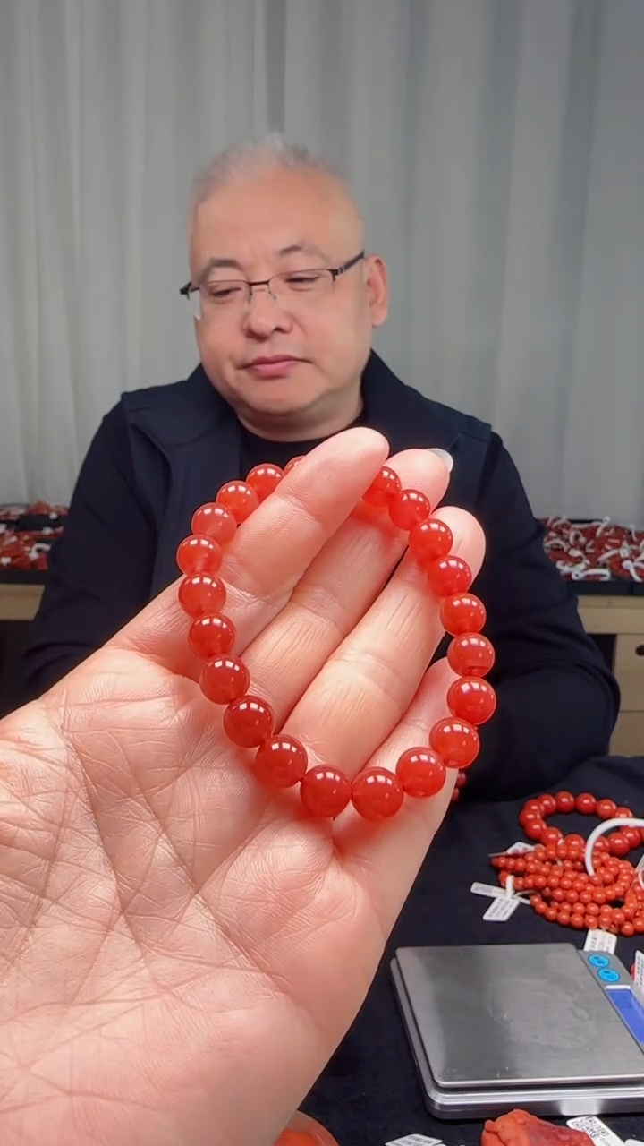 未镶嵌多样性发一件南红玛瑙9mm保山圆珠单圈 冰红