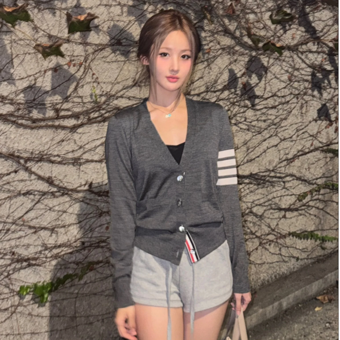 未使用 THOMBROWNE 羊绒开衫  灰色/36