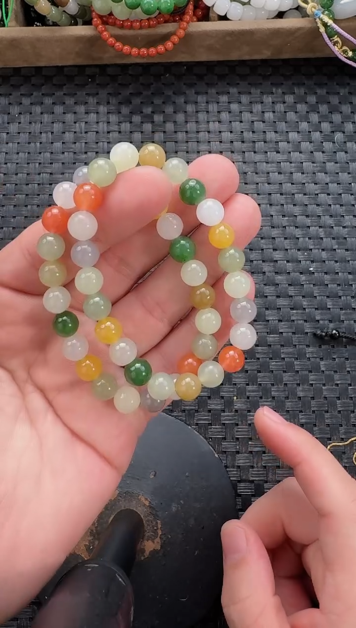 颈饰未镶嵌和田玉8mm多宝手串（多样性发货拍一发一）