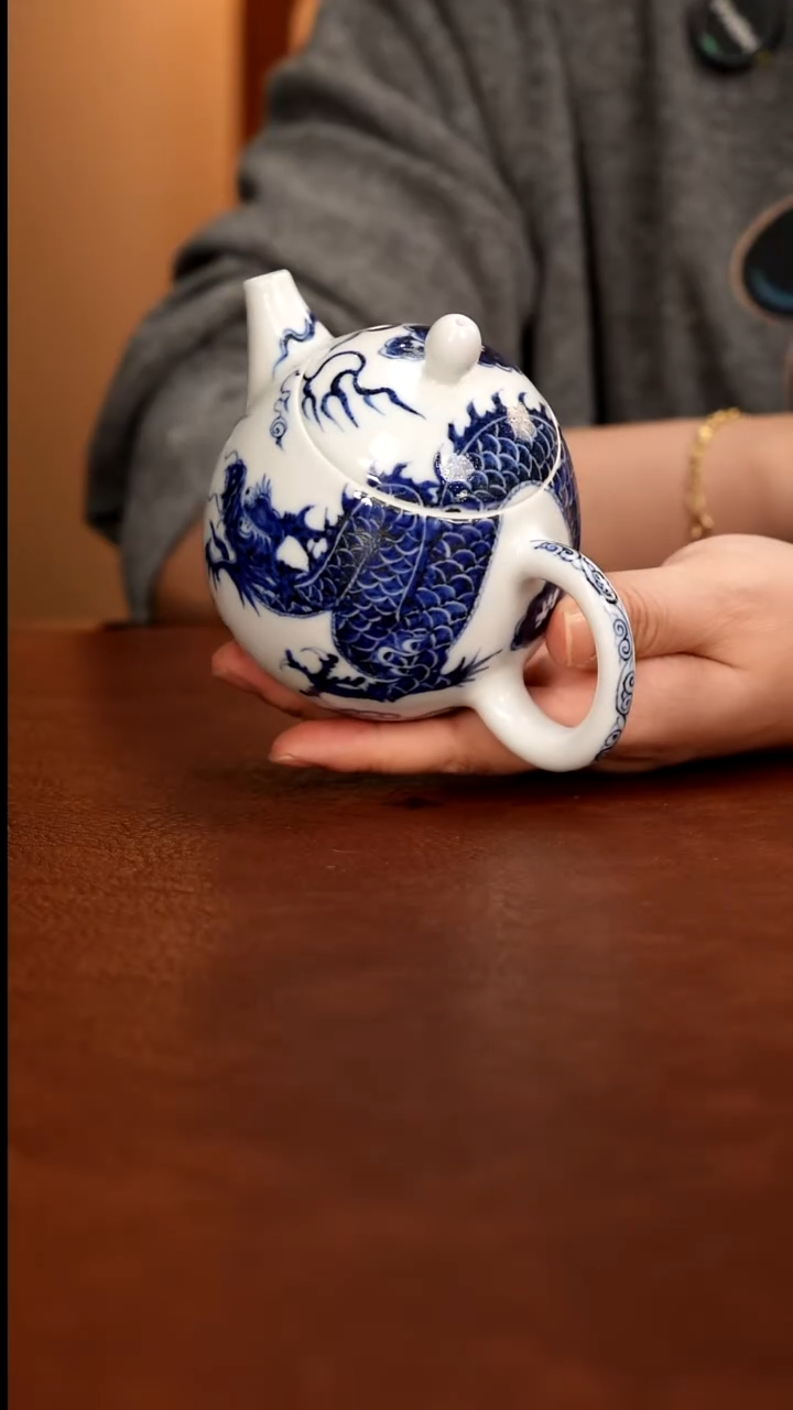 景德镇瓷器，青花瓷手绘茶具~