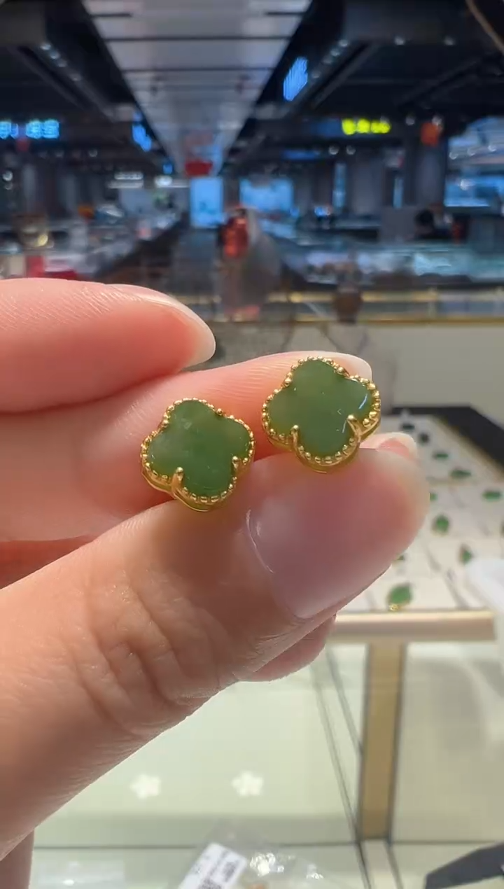 【闪购商品】和田玉耳饰银S925镶嵌16