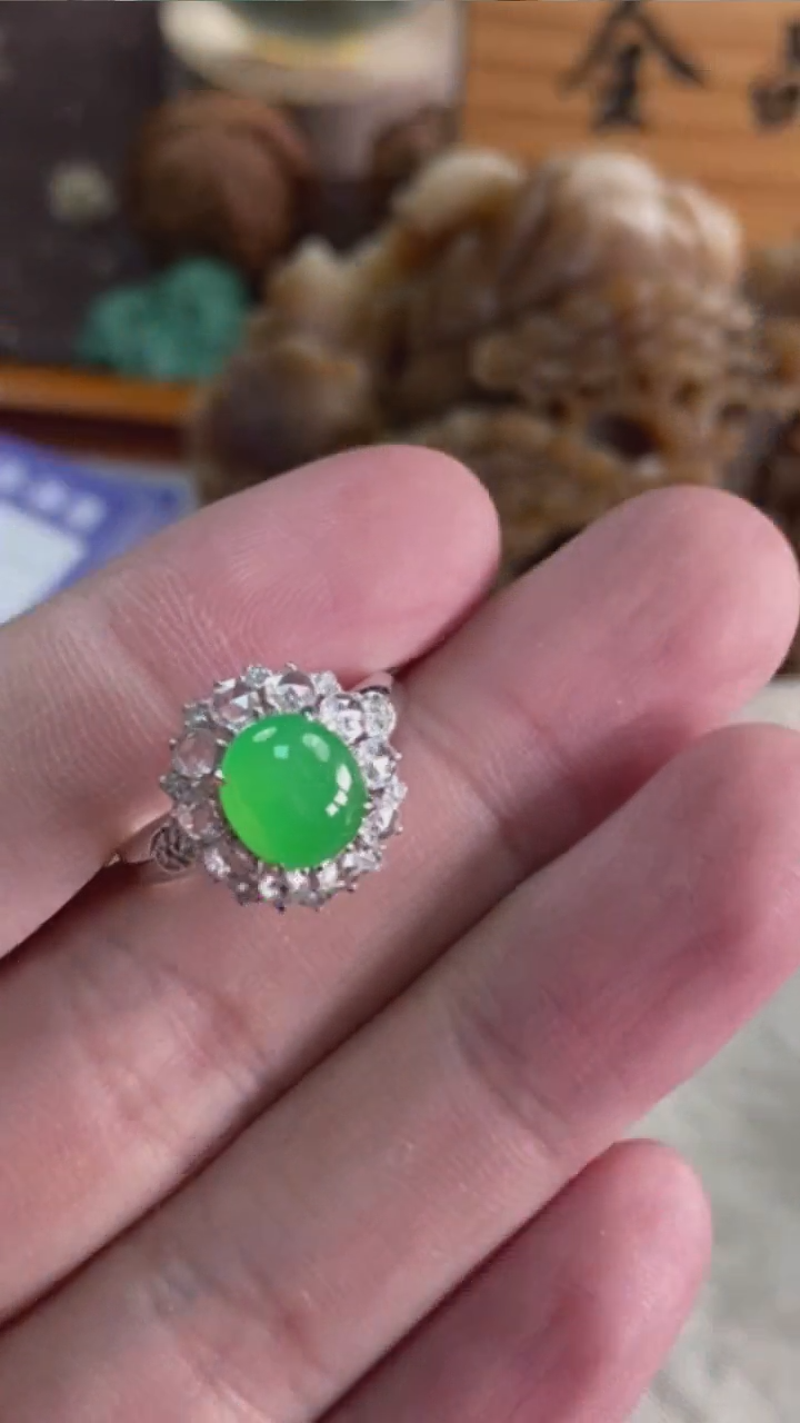 定制翡翠18K金镶嵌1999号