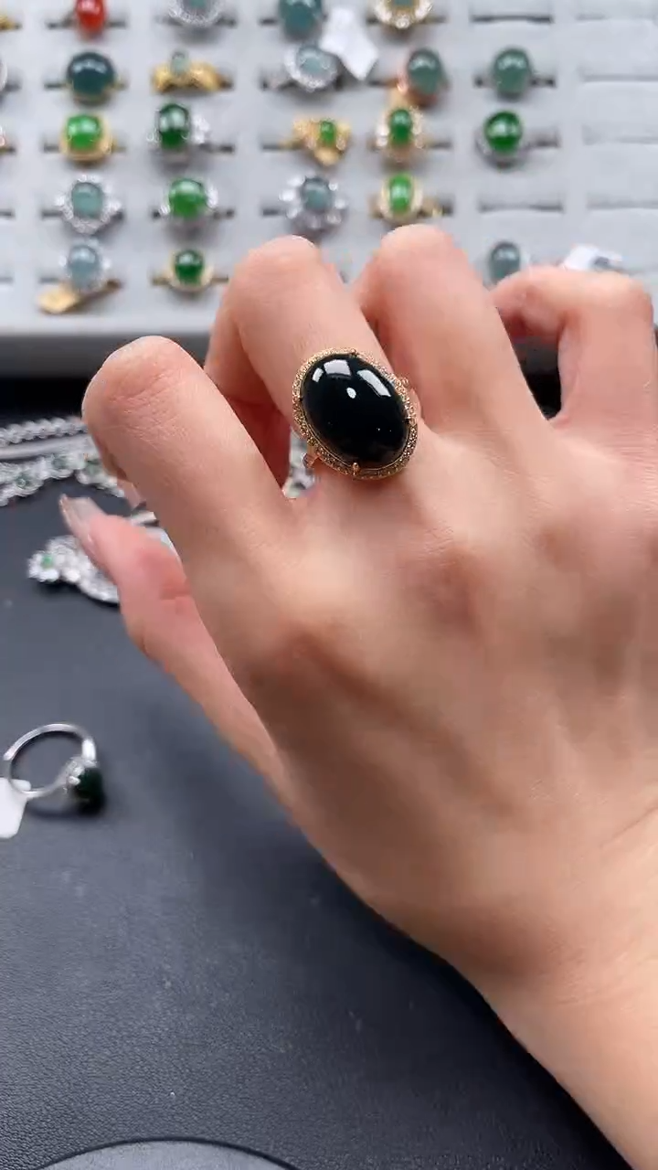 【闪购商品】翡翠戒指银S925镶嵌54365436543