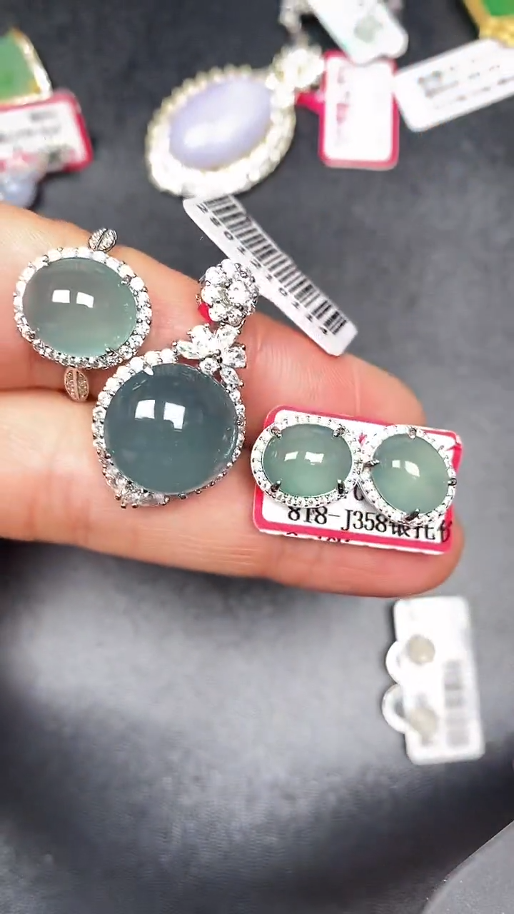 银S925镶嵌戒指翡翠3480