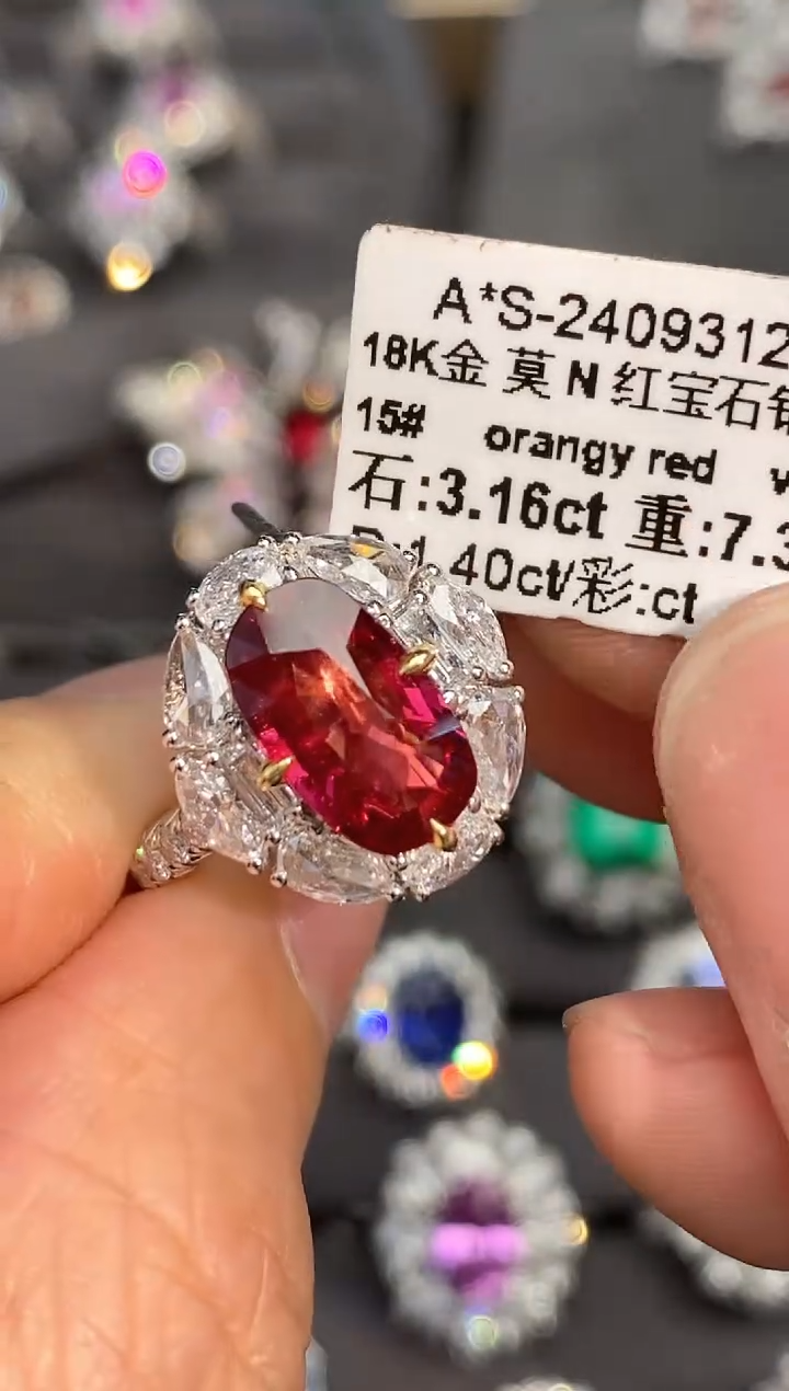 【闪购商品】红宝石戒指18K金镶嵌3.16ct/新年开工价