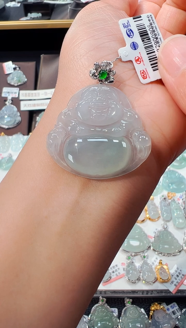 【闪购商品】翡翠吊坠(不含链)18K金镶嵌佛公吊坠906