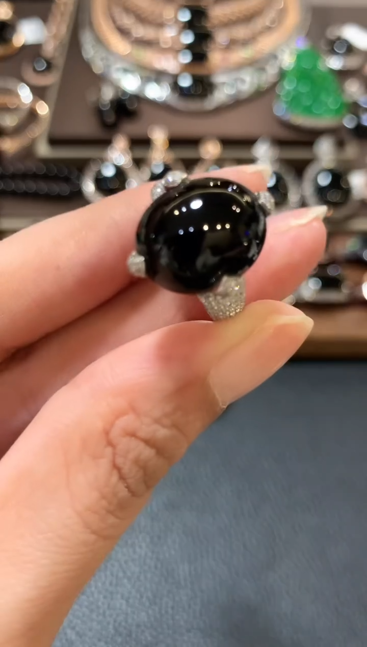 18K金镶嵌戒指翡翠m79   