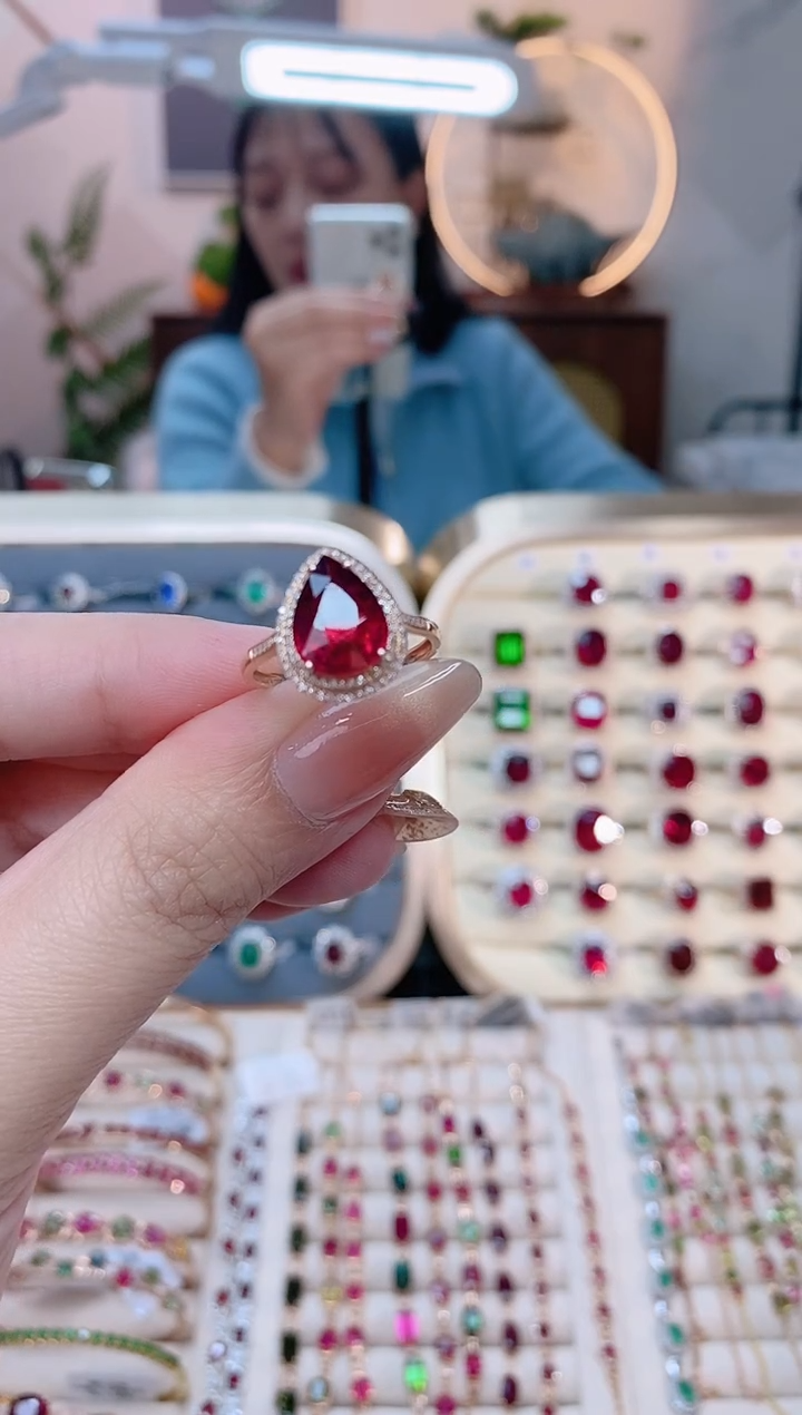 【闪购商品】碧玺18K金戒指18K金镶嵌1