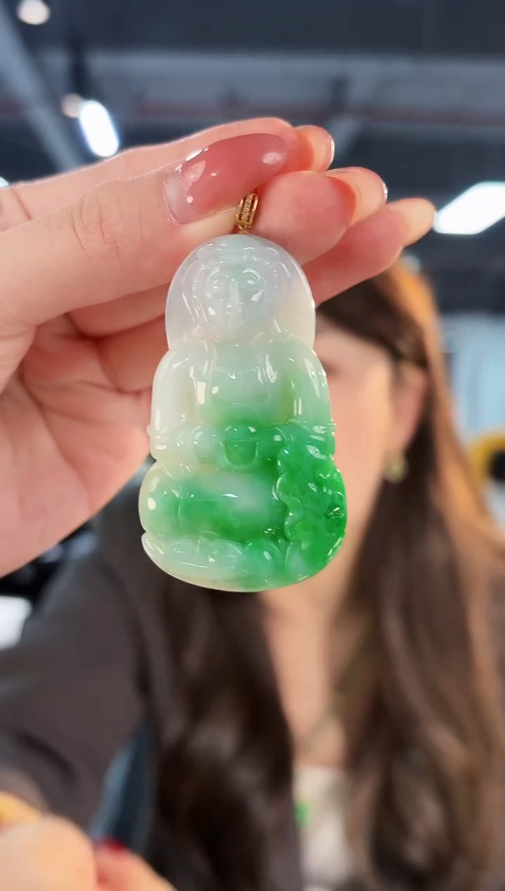 【闪购商品】翡翠颈饰18K金镶嵌缅料A货/支持复检/一件