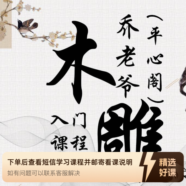 乔老爷木雕学习视频课程（新手入门部分）（留意短信解锁课程）