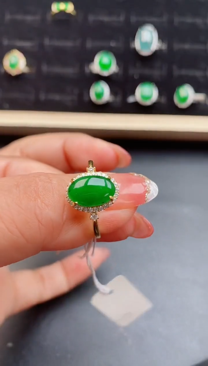 【闪购商品】翡翠戒指银S925镶嵌12121