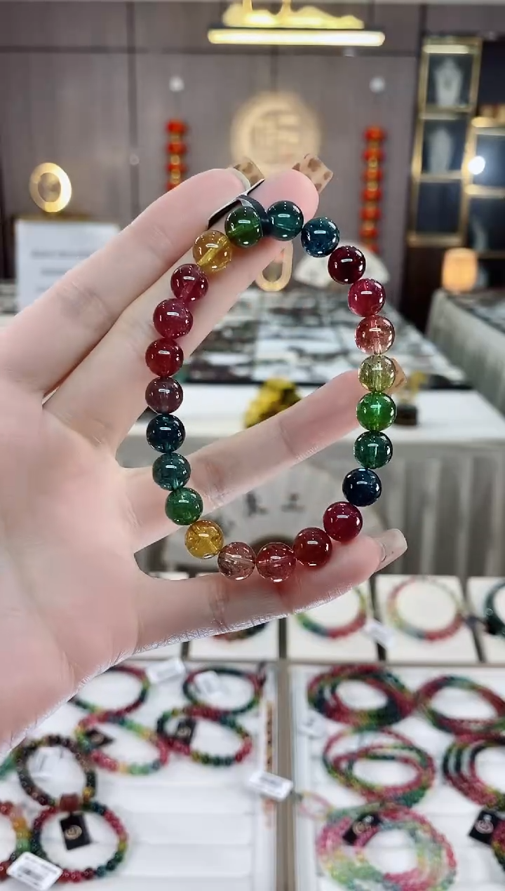 收藏级单圈手串8mm+未镶嵌碧玺一物一证dan