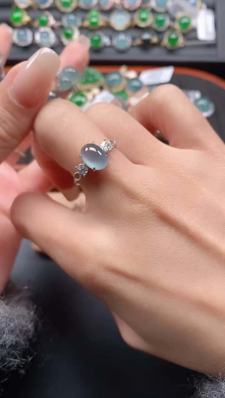 银S925镶嵌戒指翡翠11