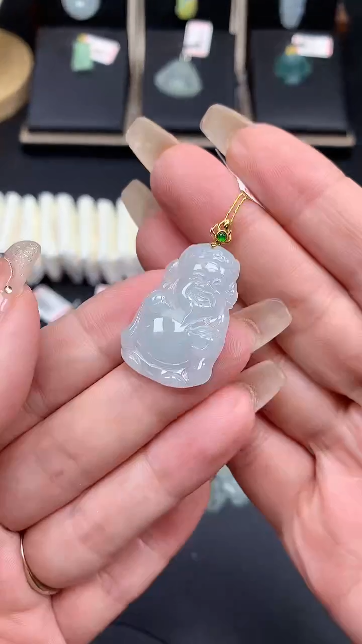 【闪购商品】翡翠吊坠(不含链)18K金镶嵌MS114329