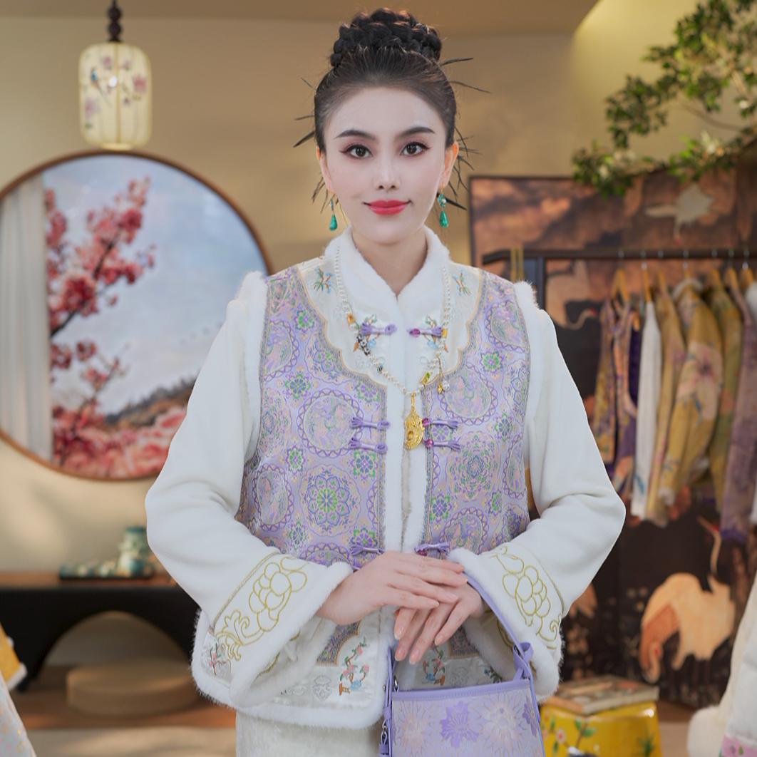 《紫烟-马甲》1078显气质2025秋冬新款重工马甲背心