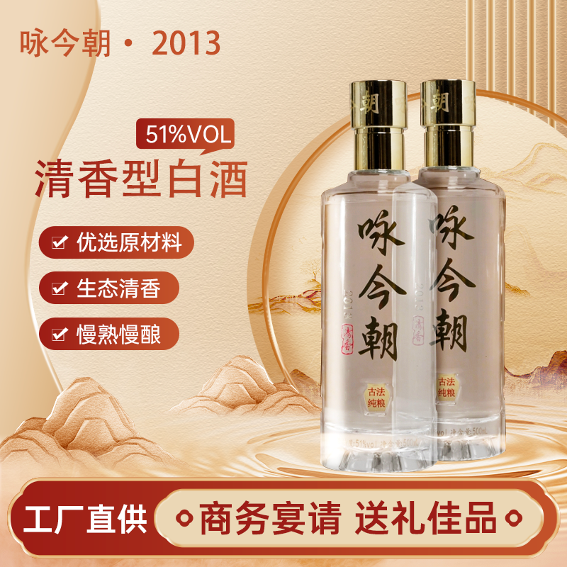 咏今朝2013 （51度清香型白酒）51度500