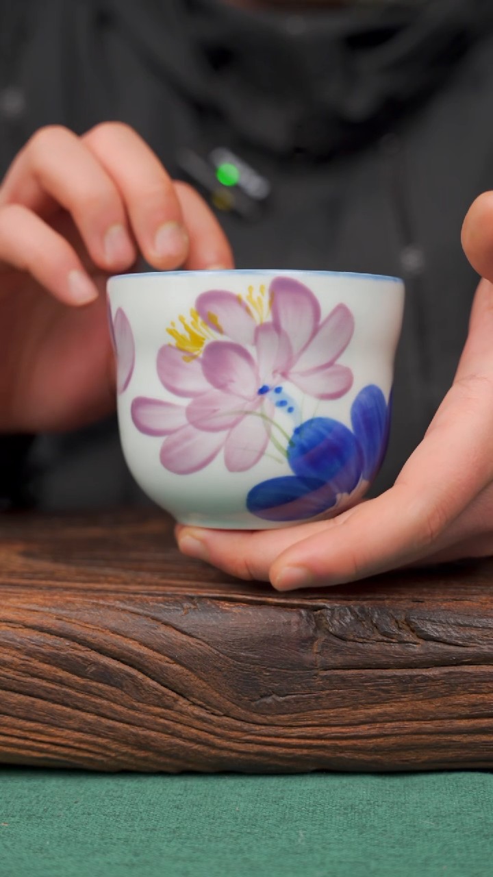 【闪购商品】瓷片42寻一缕瓷香杯釉下手工手绘瓷器