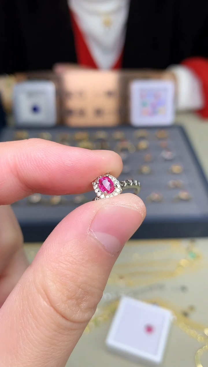 【闪购商品】红宝石戒指银S925镶嵌戒指