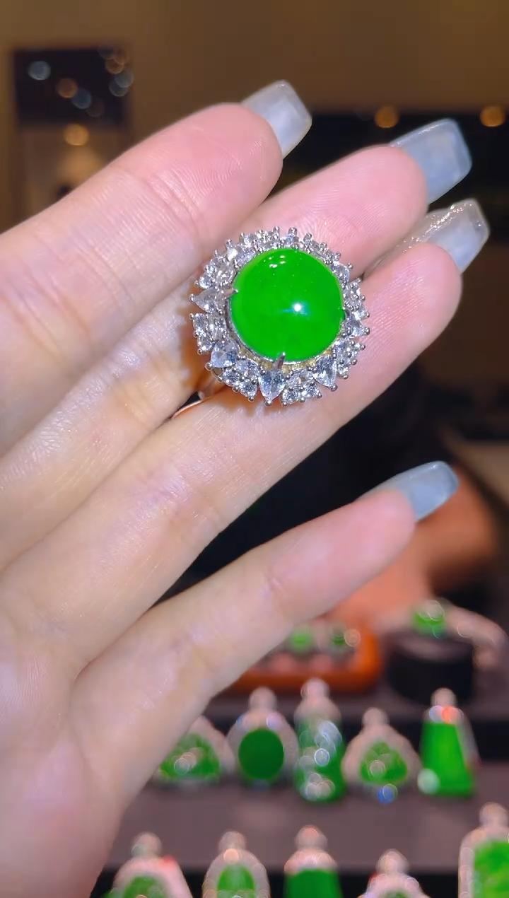 翡翠银S925镶嵌吊坠(不含链)A14