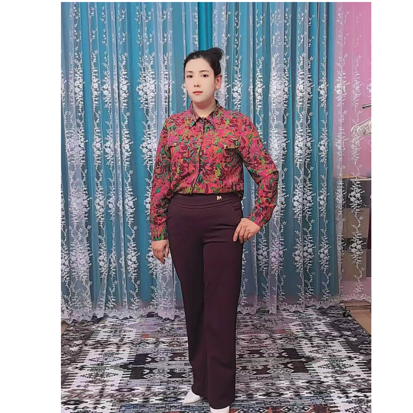 网红 百搭 时尚裤子宽松阔腿