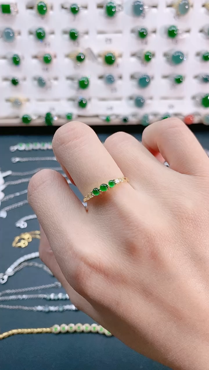 【闪购商品】翡翠戒指银S925镶嵌天然翡翠