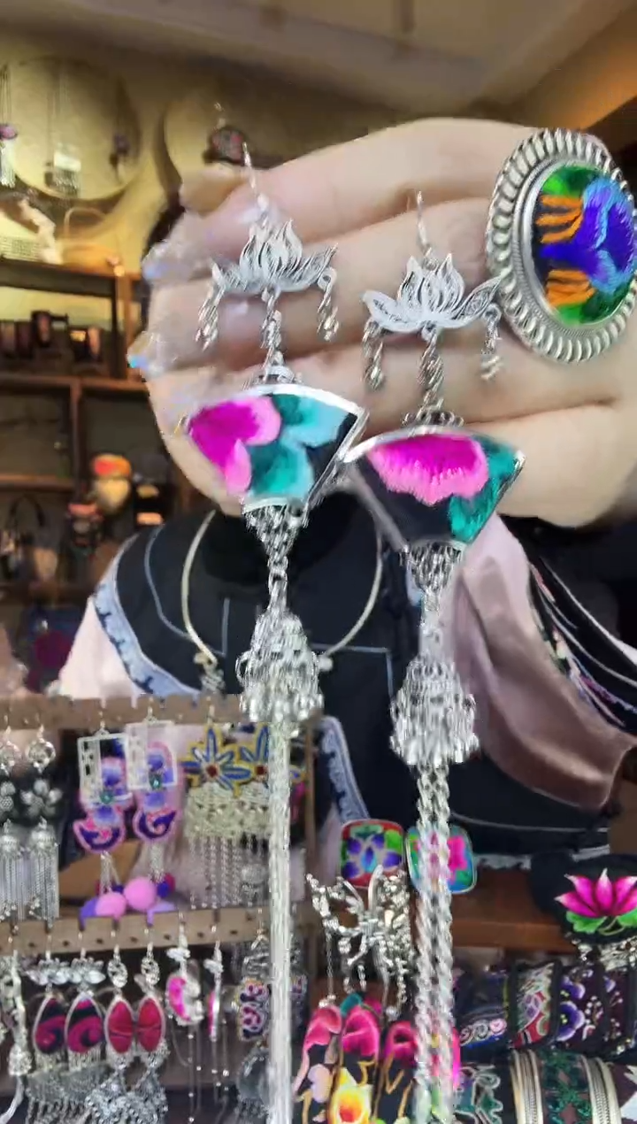 刺绣非遗刺绣民族风耳环